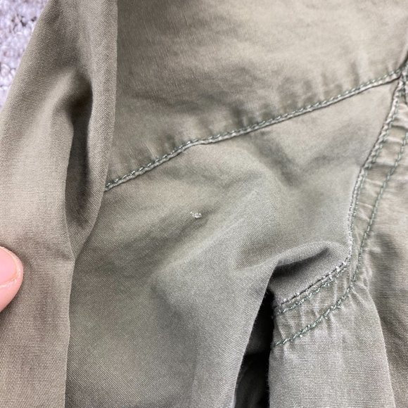 Billabong Shirt Women Small S Green Khaki Buttons Full Zip Light Jacket Cargo - Picture 12 of 15